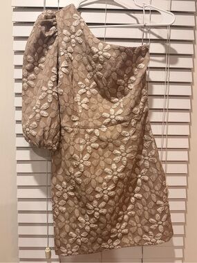 NWT! - TCEC One-Shoulder Floral Lace Mini Dress